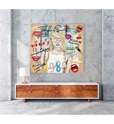 taylor swift 1989: acrylic portrait on lithography canvas