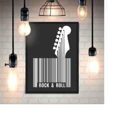 guitar barcode music wall art, electro guitar wall art, instrument wall art