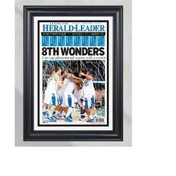 2012 kentucky wildcats '8th wonders' - ncaa basketball champions framed newspaper