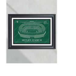 new york jets metlife stadium blueprint football print