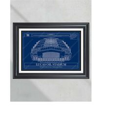 indianapolis colts lucas oil stadium blueprint football print