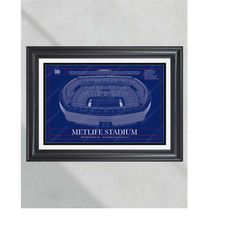 new york giants metlife stadium blueprint football print