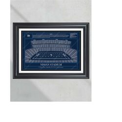 tennessee titans nissan stadium blueprint football print