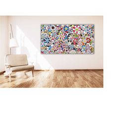 takashi murakami print,flowers and skull poster,takashi murakami skulls & flowers poster/canvas art print,takashi muraka