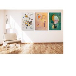 set of 3 wassily kandinsky wall art canvas,wassily kandinsky abstract poster print wall art print,wassily kandinsky muse