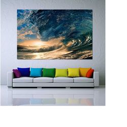 the oceon wave canvas wall art,the oceon wave artworks,oceon sea wall art,sailing canvas art,the great wave poster,gift