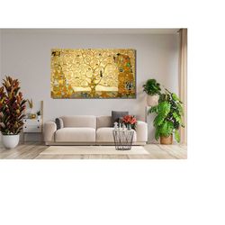 tree of life by gustav klimt canvas,tree of life wall art print,reproduction prints,trendy modern canvas wall art decors