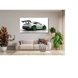 porsche 911 canvas sport car wall art print,white porsche 911 print,office wall decor,ar posters,porsche fan gift,extra