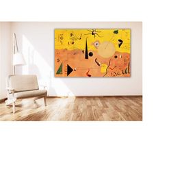 joan miro the hunter painting wall art print,masterpiece canvas wall art,joan miro surreal arts,extra large wall art,liv