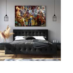 african jazz canvas wall art,african jazz poster print,african jazz print art,music room wall decor,gift for jazz lover,