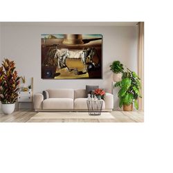 invisible sleeping woman, lion, horse painting,salvador dali poster canvas wall art,reproduction prints,trendy modern ca