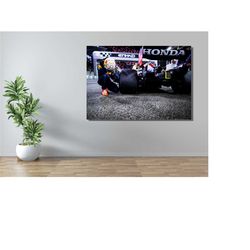 max verstappen with car print art canvas,verstappen wall art,formula 1 poster,formula one f1 grand prix,racing art print