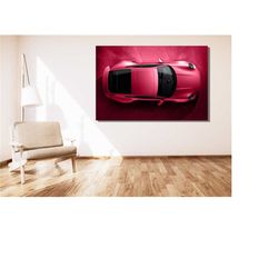 red porsche 911 print,porsche 911 canvas sport car wall art print,office wall decor,ar poster art,porsche fan gift,extra