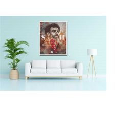 Mohammed Salah Print Art,Mohammed Salah Poster Canvas Wall Art,Man Cave Decor Art,Mohammed Salah Wall Decor,Liverpool Po