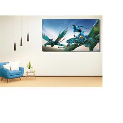 avatar movie poster print art canvas,avatar 2 (2022) movie print,movie wall decor,kids room wall art,game room art,gift