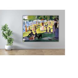 georges seurat sunday afternoon park poster art canvas,famous paintings,georges seurat print art,vintage poster print ar