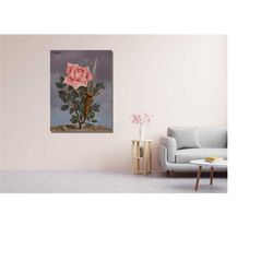 ren magritte roses with blade poster print,rene magritte canvas,roses canvas,reproduction home decor,surrealism canvas a