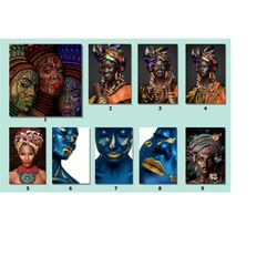 custom african woman canvas wall arts,african artworks,african paintings art,vintage poster print,housewarming gifts,afr