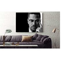 malcolm x poster art,malcolm x print art,malcolm x canvas wall art,modern wall decor,malcolm x portrait print,vintage ac