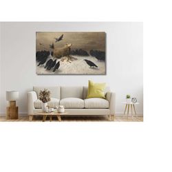 august friedrich schenk anguish sheep and crows 1878 canvas print wall art,friedrich schenk arts,sheep and crows wall ar