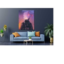 astronaut poster print wall art canvas,extra large print canvas poster,nasa poster print art,sky world people poster pri