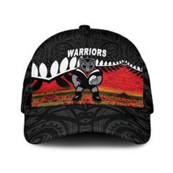 stylish new zealand warriors maori poppy flowers cap