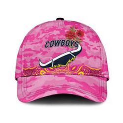 north queensland cowboys poppy flower pink classic cap: stylish hat for cowboys fans