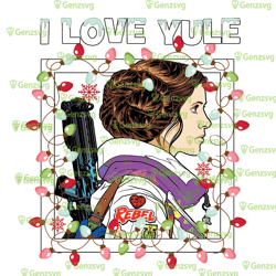 i love yule i noel santa leia princess christmas png, star christmas wars movie tshirt