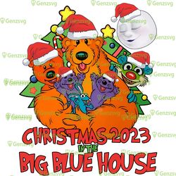 bear in the big blue house christmas t-shirt, bear santa hat x-mas matching tshirt, tutter funny christmas shirt
