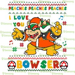 i love you bowser super mario christmas tshirt, super mario bowser gaming tshirt, bowser christmas shirt