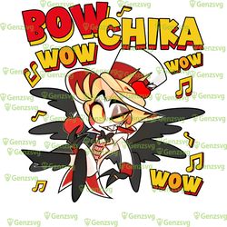 hazbin hotel lucifer bow chika wow wow tshirt lucifer bow chika tshirt, lucifer hazbin hotel shirt