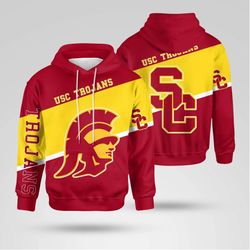 ncaa usc trojans gold cardinal 3d hoodie for men women