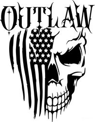 outlaw skull american flag svg file