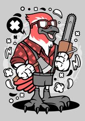 bird lumberjack ,lumberjack on white - vector illustration. lumberman, woodcutter, woods bird, axe bird,png