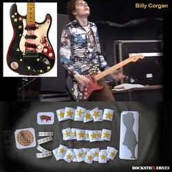 billy corgan guitar stickers fender stratocaster smashing pumpkins stars. set 59