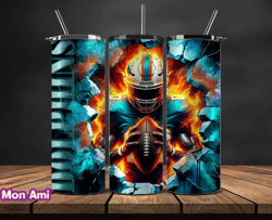 miami dolphins cracked holetumbler wraps, , nfl logo,, nfl sports, nfl design png, design by mon ami  14