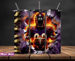 baltimore ravens cracked holetumbler wraps, , nfl logo,, nfl sports, nfl design png, design by mon ami  26