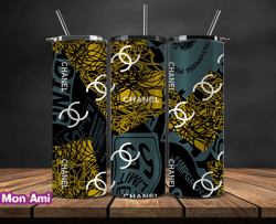 chanel  tumbler wrap, chanel tumbler png, chanel logo, luxury tumbler wraps, logo fashion  design by mon ami 73