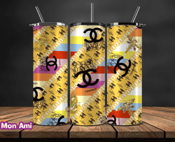 chanel  tumbler wrap, chanel tumbler png, chanel logo, luxury tumbler wraps, logo fashion  design by mon ami 103