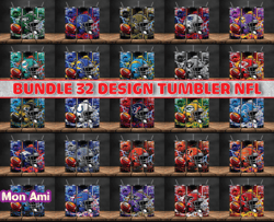 bundle 32 design nfl teams, nfl logo, tumbler design, design bundle football, nfl tumbler design, design by mon ami05