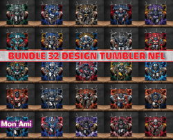 bundle 32 design nfl teams, nfl logo, tumbler design, design bundle football, nfl tumbler design, design by mon ami14