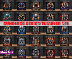 bundle 32 design nfl teams, nfl logo, tumbler design, design bundle football, nfl tumbler design, design by mon ami15
