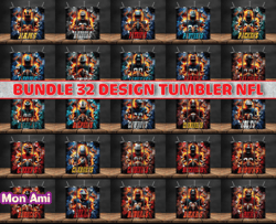 bundle 32 design nfl teams, nfl logo, tumbler design, design bundle football, nfl tumbler design, design by mon ami18