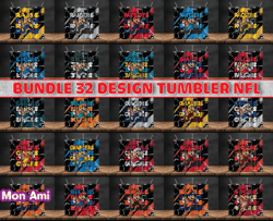 bundle 32 design nfl teams, bundle  mario design, nfl logo, nfl tumbler bundle png , all teams nfl,  design by mon ami16