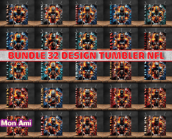 bundle 32 design nfl teams, cracked hole design, nfl logo, tumbler design, design bundle football, nfl tumbler design, d