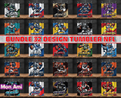 bundle 32 design nfl teams, nfl logo, tumbler design, design bundle football, nfl tumbler design, design by mon ami10