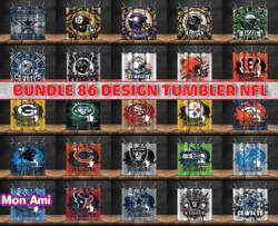 bundle 86 design nfl teams, nfl logo, tumbler design, design bundle football, nfl tumbler design, design by mon ami20