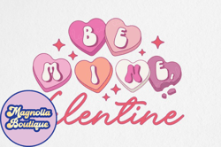 retro valentines png sublimation be mine design 01
