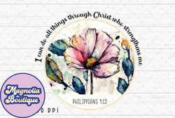 bible verse christian vintage flower png design 07