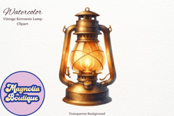 watercolor old rusty kerosene lamp design 93